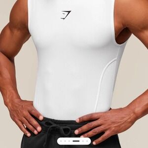 Gymshark white compression tank top.  Size Medium.